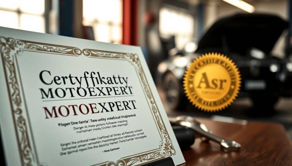 Certyfikaty MOTOEXPERT Certyfikaty MOTOEXPERT